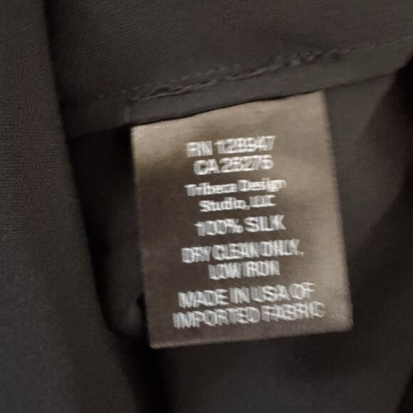 NWT Nili Lotan Black Silk Cecily Ruffle Front Blouse Top XS Button Romantic - Picture 11 of 11